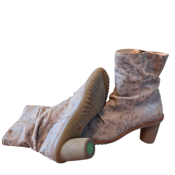El Naturalista Made In Spain Leather Women's Metallic Heeled Ankle Boots EU 41 - Picture 15 of 16